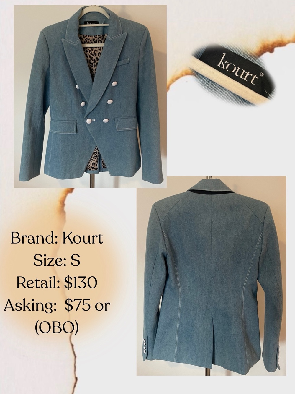 Kourt Women's Double-Breasted Teal Blazer